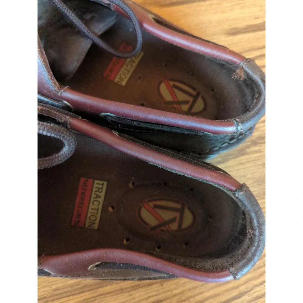 Traction By Streetcars Shoes Mens Boat/Casual Slip On Brown Leather 10.5‎ W